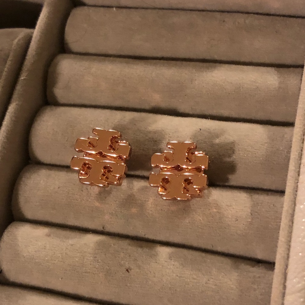Tory Burch Logo Stud Earrings